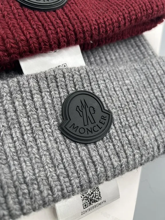 View 4 of Beige Moncler Ribbed Beanie â€” Premium Warmth & Subtle Luxury