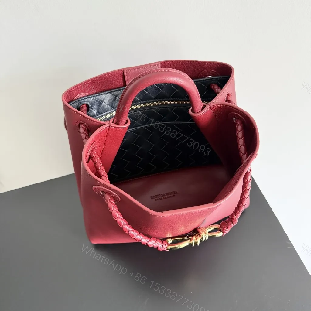 View 8 of Red Leather Crossbody Bag: Minimalist Hardware Charm