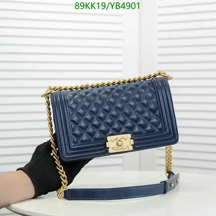 View 3 of Chanel Boy Old Medium Leather Handbag ABC25345
