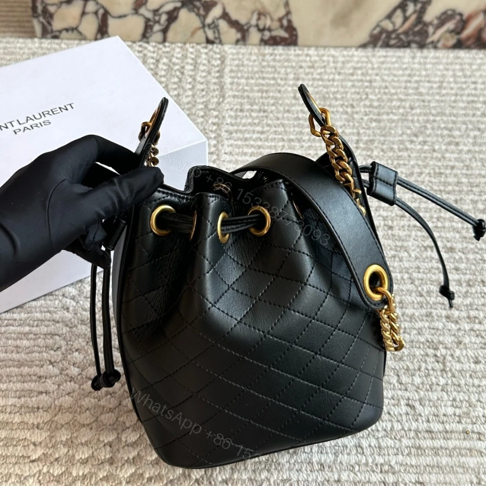 View 2 of Saint Laurent Small Cassandre Bucket Bag Black 18Cm