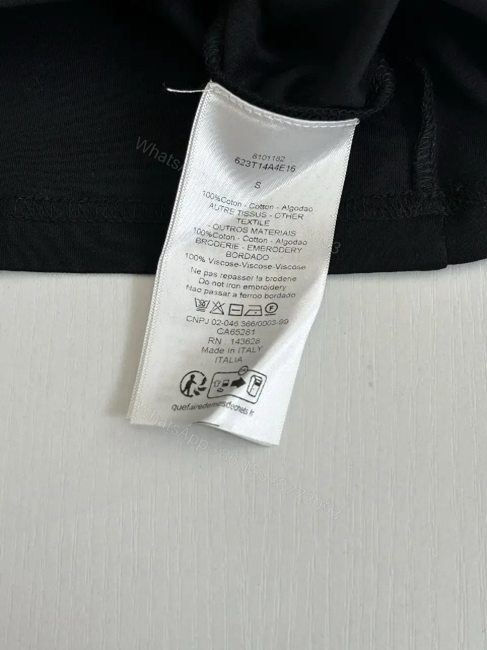 View 11 of Minimalist Black Cotton Tee with Bold No Dior No Dietrich Statement