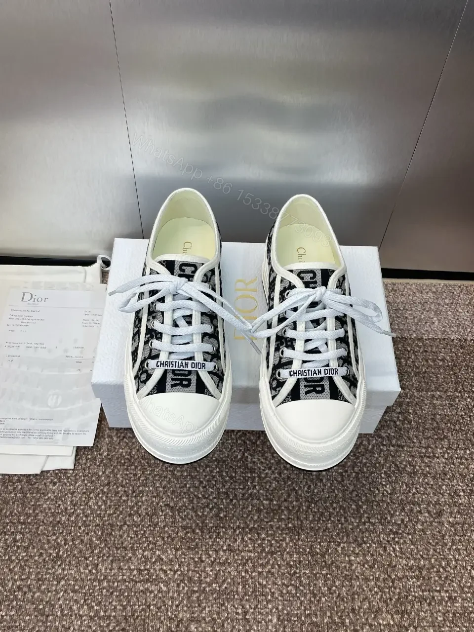 View 11 of Black Denim Dior-Style Platform Sneakers