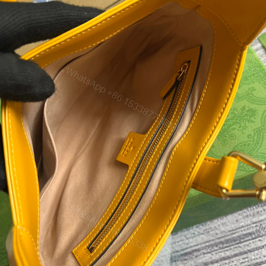 View 7 of GG JACKIE SMALL 28 SHOULDER BAG IN YELLOW CALFSKIN