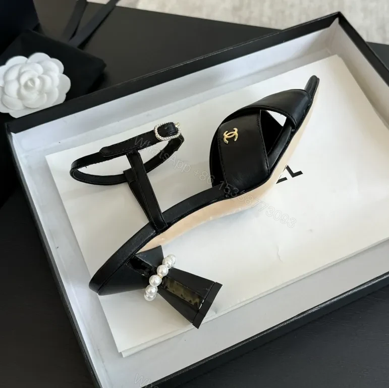 View 8 of Chanel-Inspired Black Leather Sandals: Modern Glam, Everyday Versatility