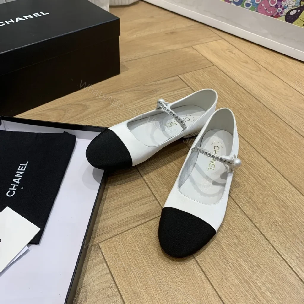 Two-Tone Crystal T-Strap Mary Jane Flats, Luxe Comfort — view 1