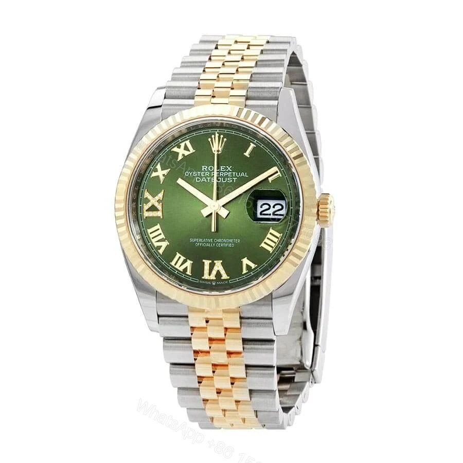 View 2 of Replica Rolex Datejust 126283RBR Green Roman Dial