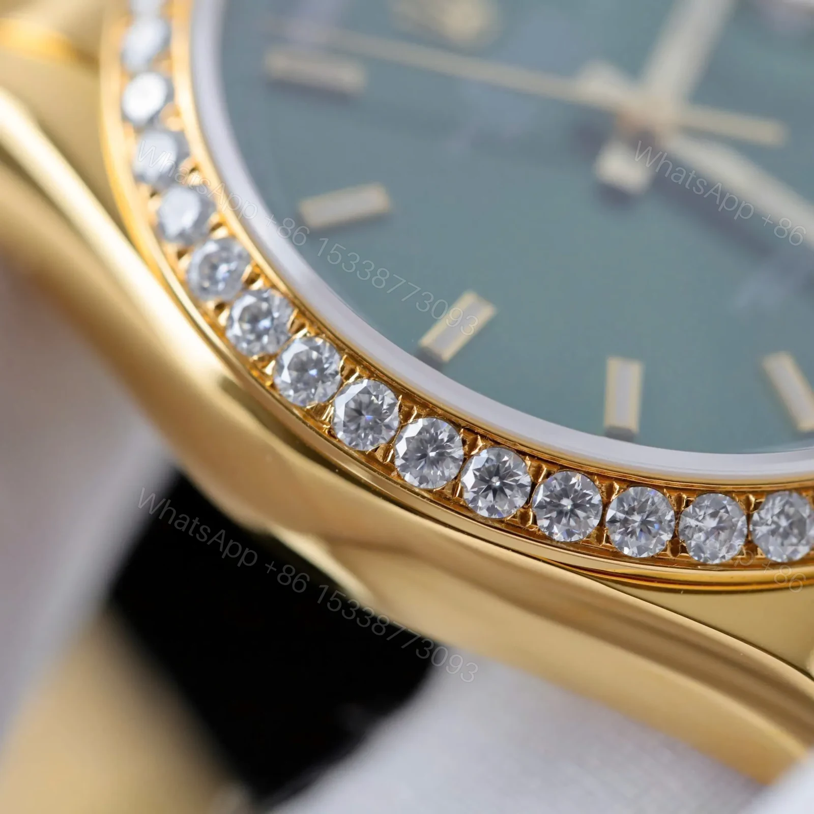 View 7 of Superclone Rolex Day-Date Bright Green Diamond Dial 128398tbr-0035 36 mm
