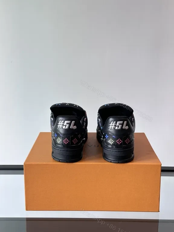 View 6 of Bold Motif Multicolor LV-Inspired High-Top Sneakers