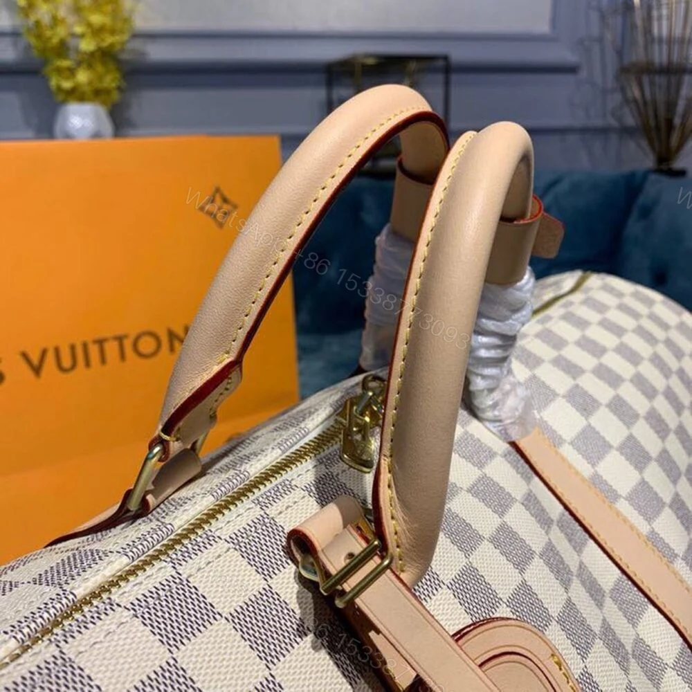 View 10 of Louis Vuitton Keepall Bandouliere 55 Damier Azur Canvas 55Cm LV N41429