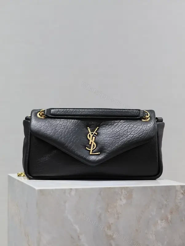 Chic Pebble Leather Satchel: Gold Hardware Bag Adjustable-네요 — view 1