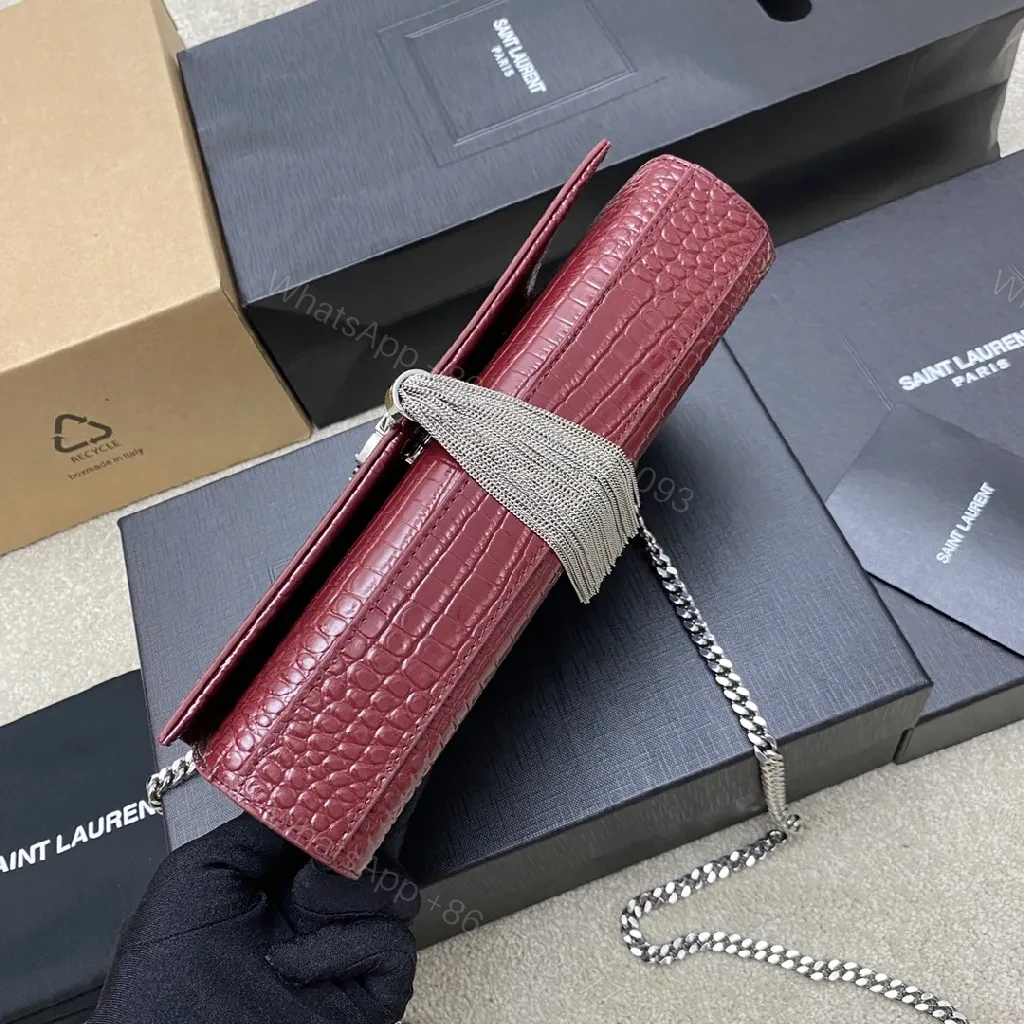 View 7 of Textured Burgundy Leather Clutch: Luxe Shine, All-Day Confidence