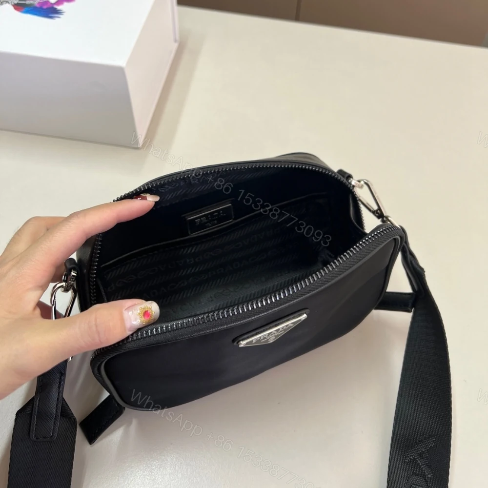 View 5 of Prada Brique Re Nylon And Saffiano Bag Black 20Cm