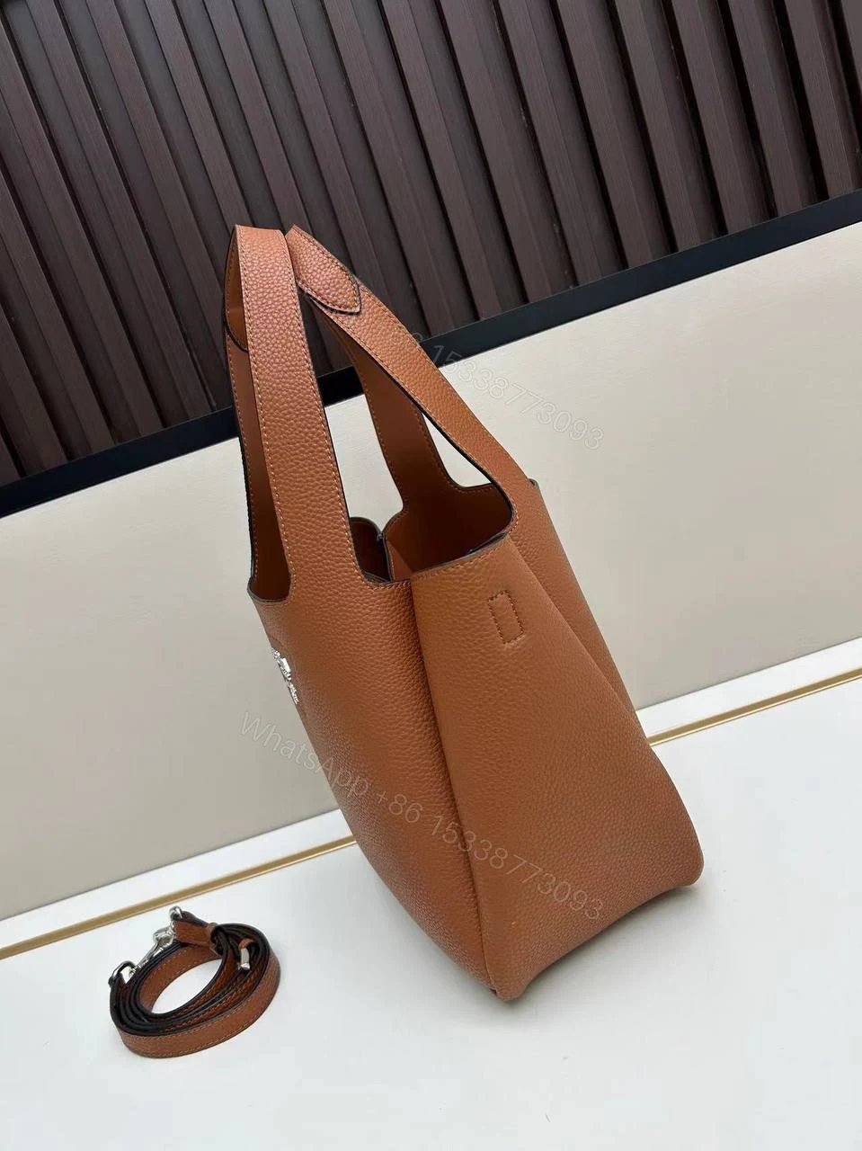 View 6 of Prada Brown Vitello Daino Bag