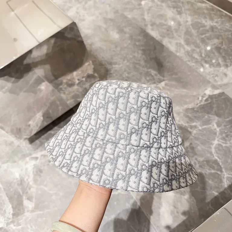 View 5 of Dior-Patterned Denim Bucket Hat â€” Subtle Luxury Styling