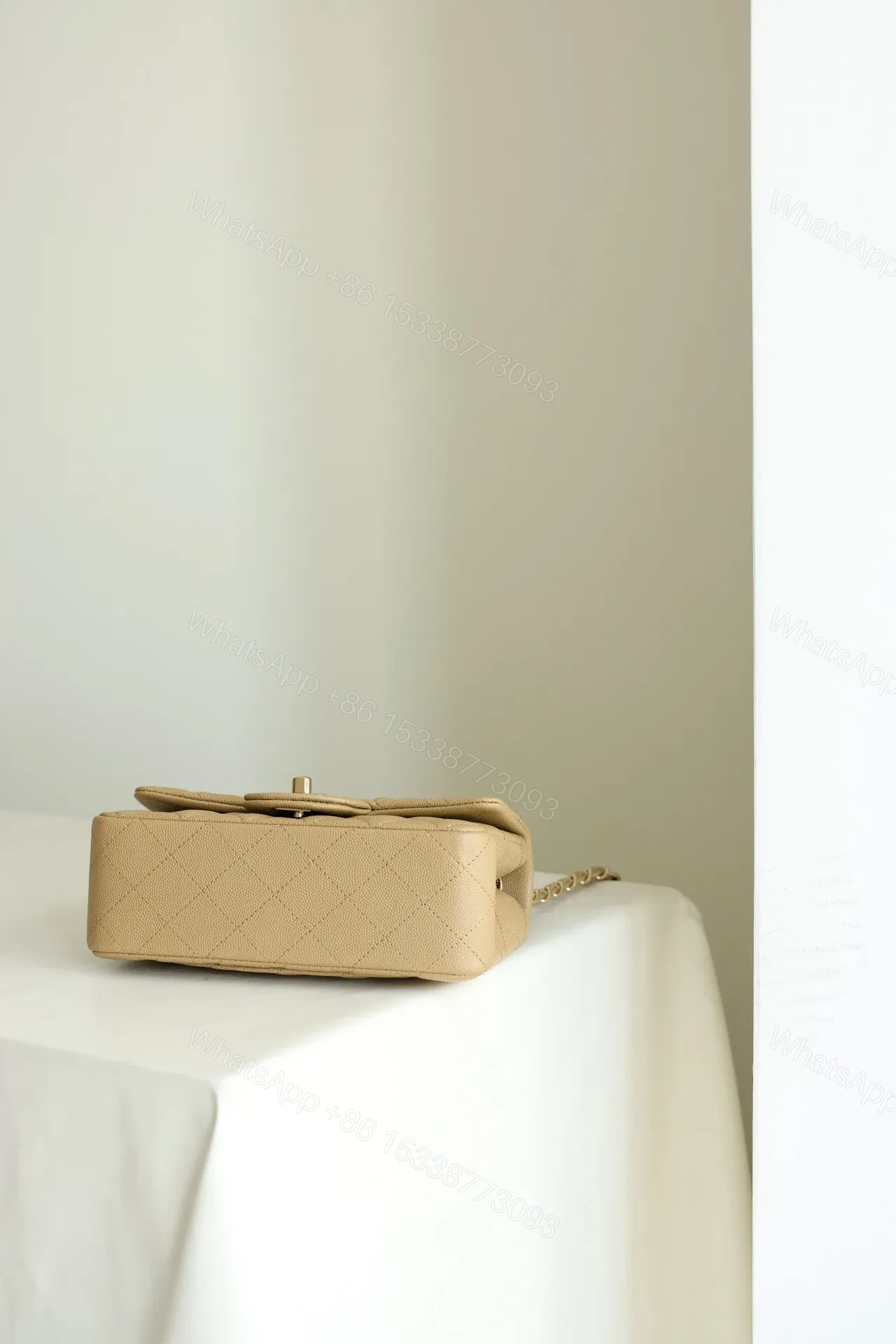View 2 of Chanel Classic 11 Handbag Flap Mini Woman’s Beige 20cm
