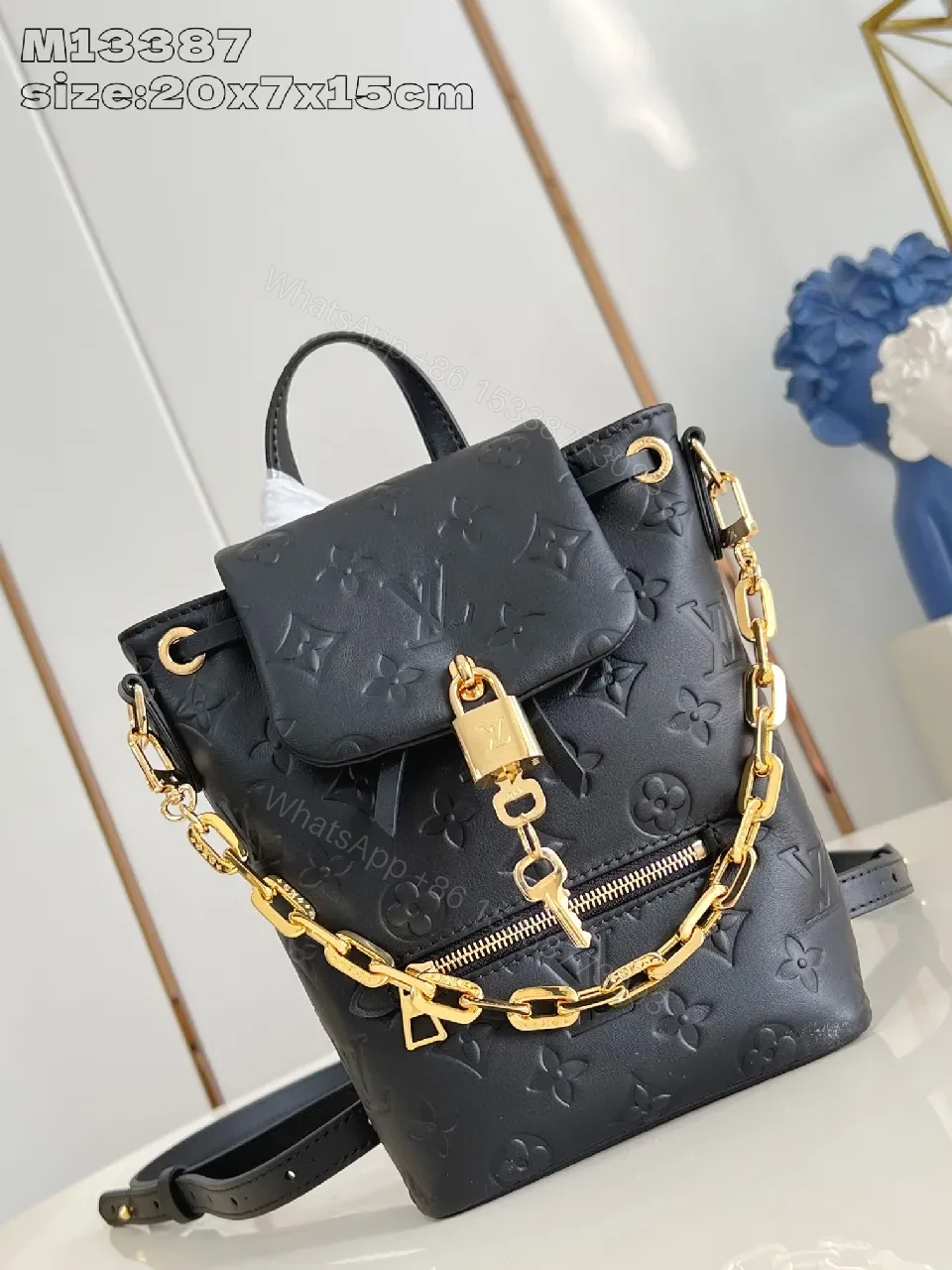 Compact Monogram Mini Backpack: Gold Hardware, Vegan Leather, Everyday Luxe — view 1