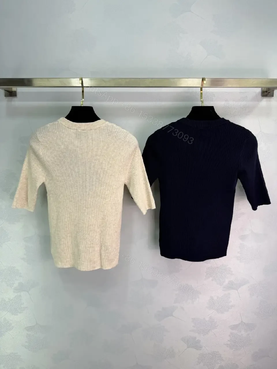View 4 of Chic Knit Crewneck Sweatshirt with Bold Logo Detail