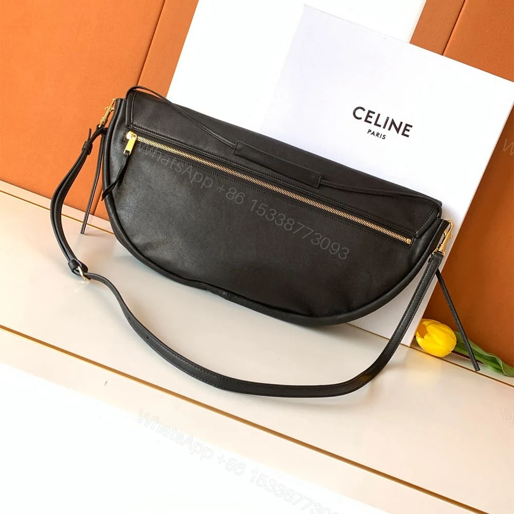 View 4 of CELINE HALFMOON SOFT TRIOMPHE BAG IN SUPPLE SHINY LAMBSKIN(HIGH-END GRADE)