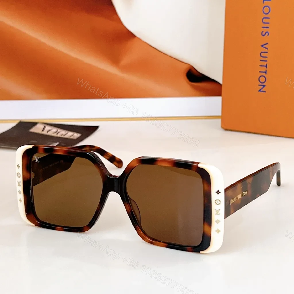 View 7 of Bold Black & White Frame Sunglasses with LV Detailing Luxe