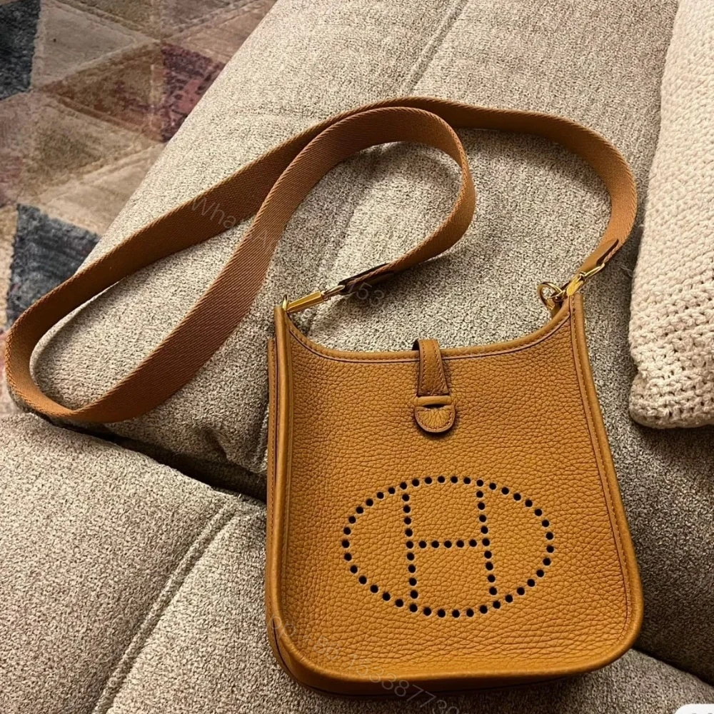 View 3 of Hermes Mini Evelyne Bag Brown 17cm