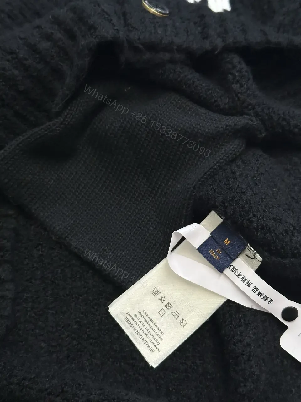 View 10 of Cozy Luxe Knit Cardigan with Bold Emblem, Mid-Weight Style