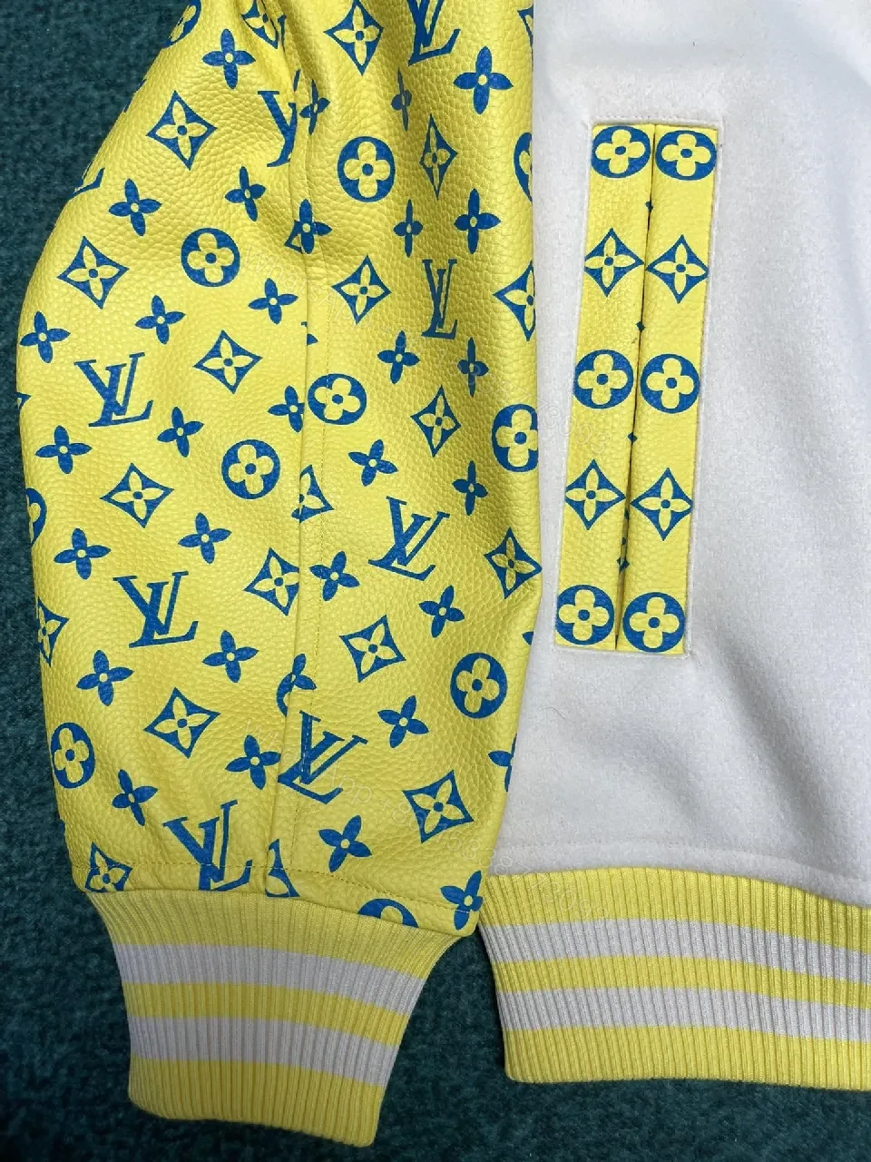View 9 of Premium Varsity Jacket: Bold Monogram-Inspired Graphic Detail