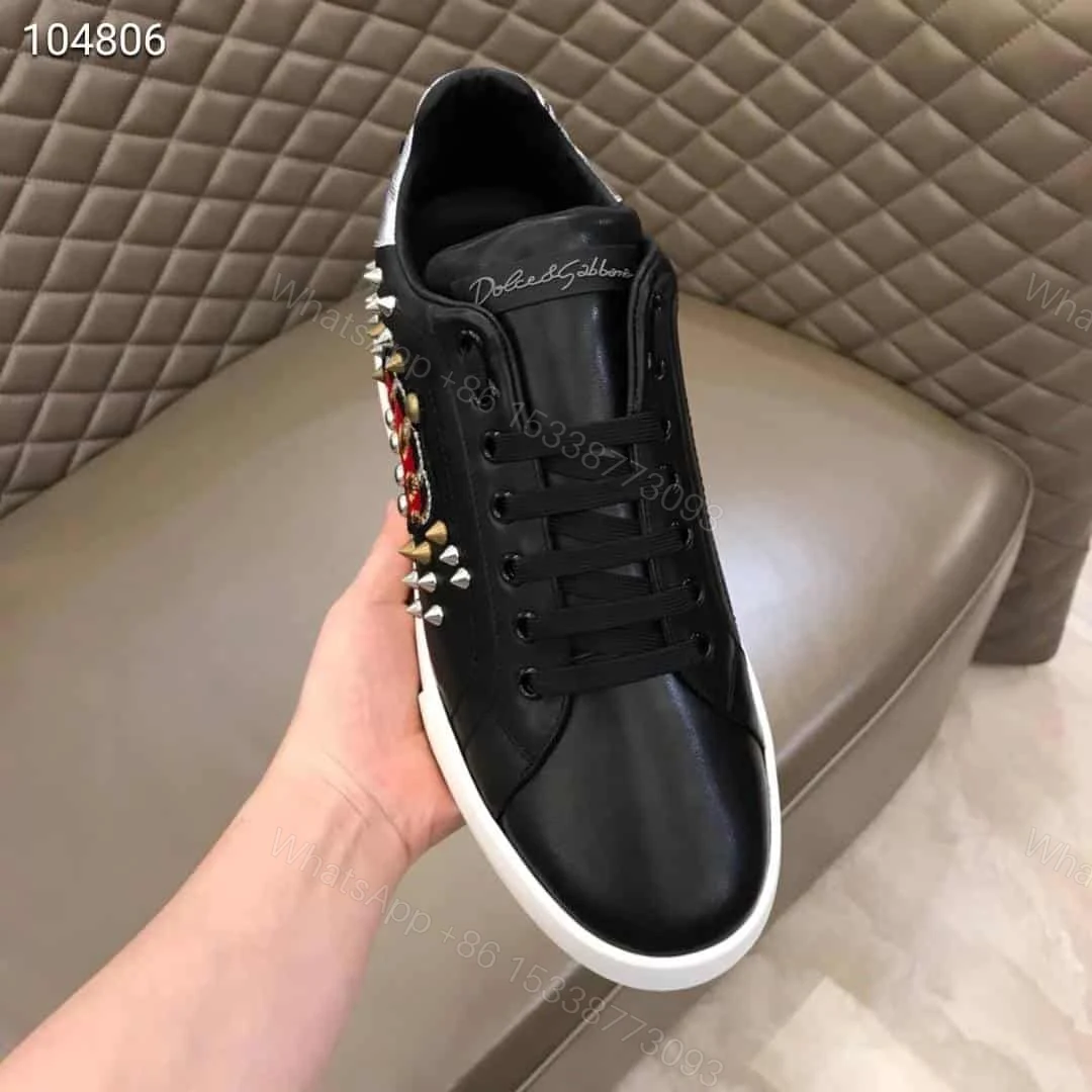 View 5 of DOLCE & GABBANA CALFSKIN PORTOFINO SNEAKERS WITH PATCH – DG1
