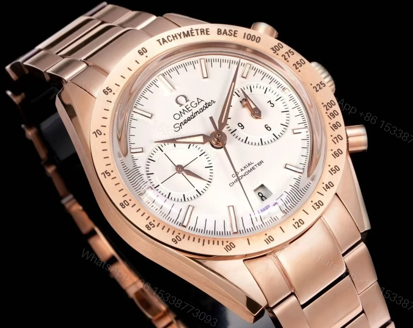 View 3 of Omega Speedmaster Chronoscope 43MM Rose Gold White Dial Premium Bracelet Watch 329.51.44.51.01.002