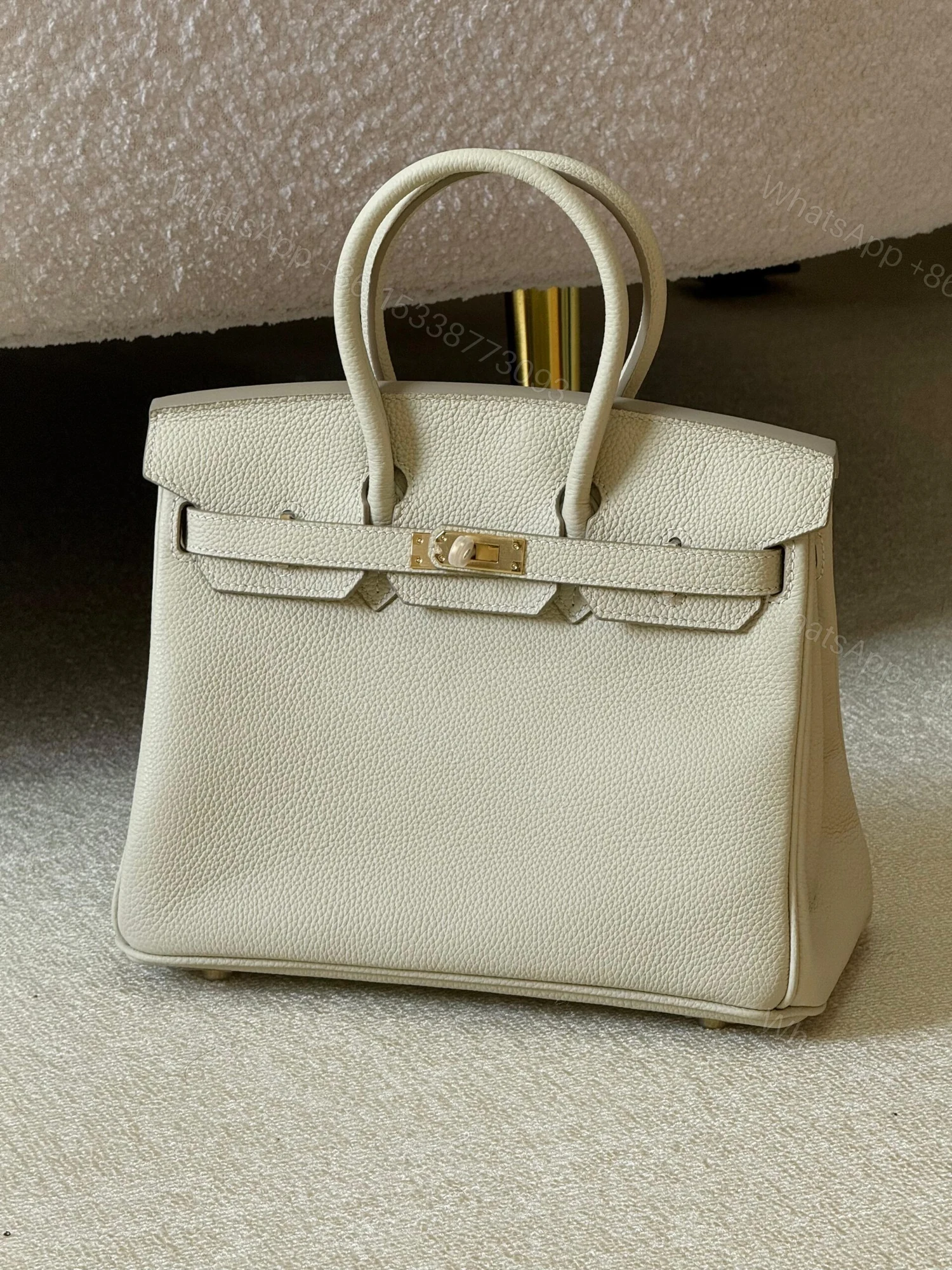 Hermès Birkin 25 handbag in Craie Togo leather — view 1