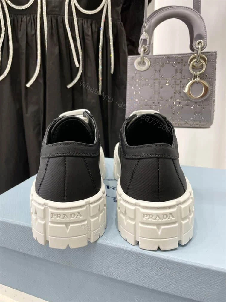 View 7 of PRADA DOUBLE WHEEL RE-NYLON GABARDINE SNEAKERS BLACK – PRD086