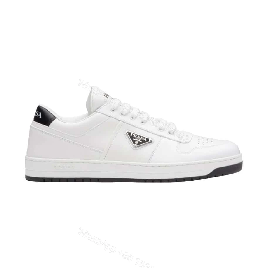 PRADA DOWNTOWN LEATHER SNEAKERS IN WHITE – PRD010 — view 1