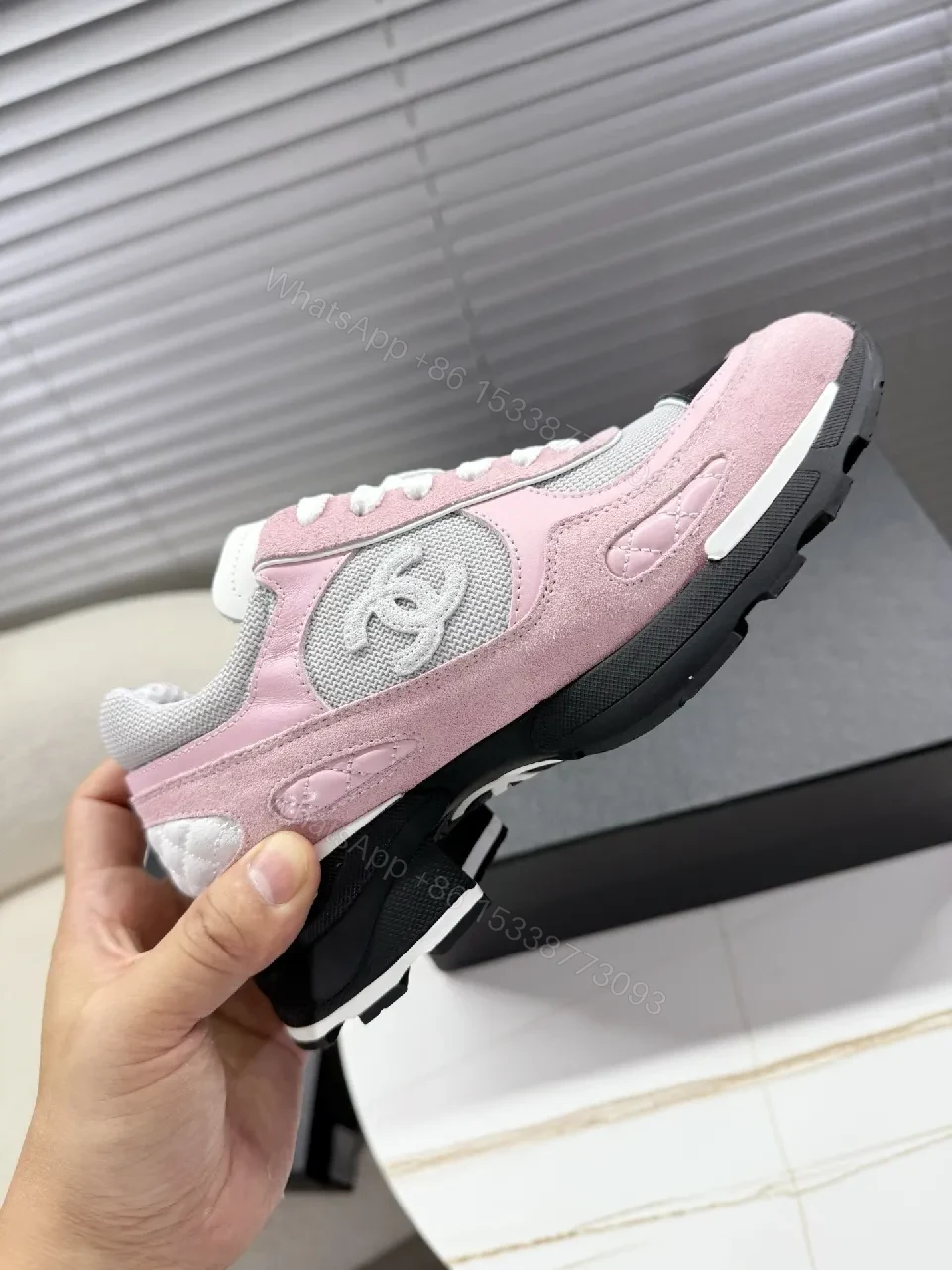View 8 of Soft-Pink Suede Textured Sneakers - Everyday Luxe Comfort