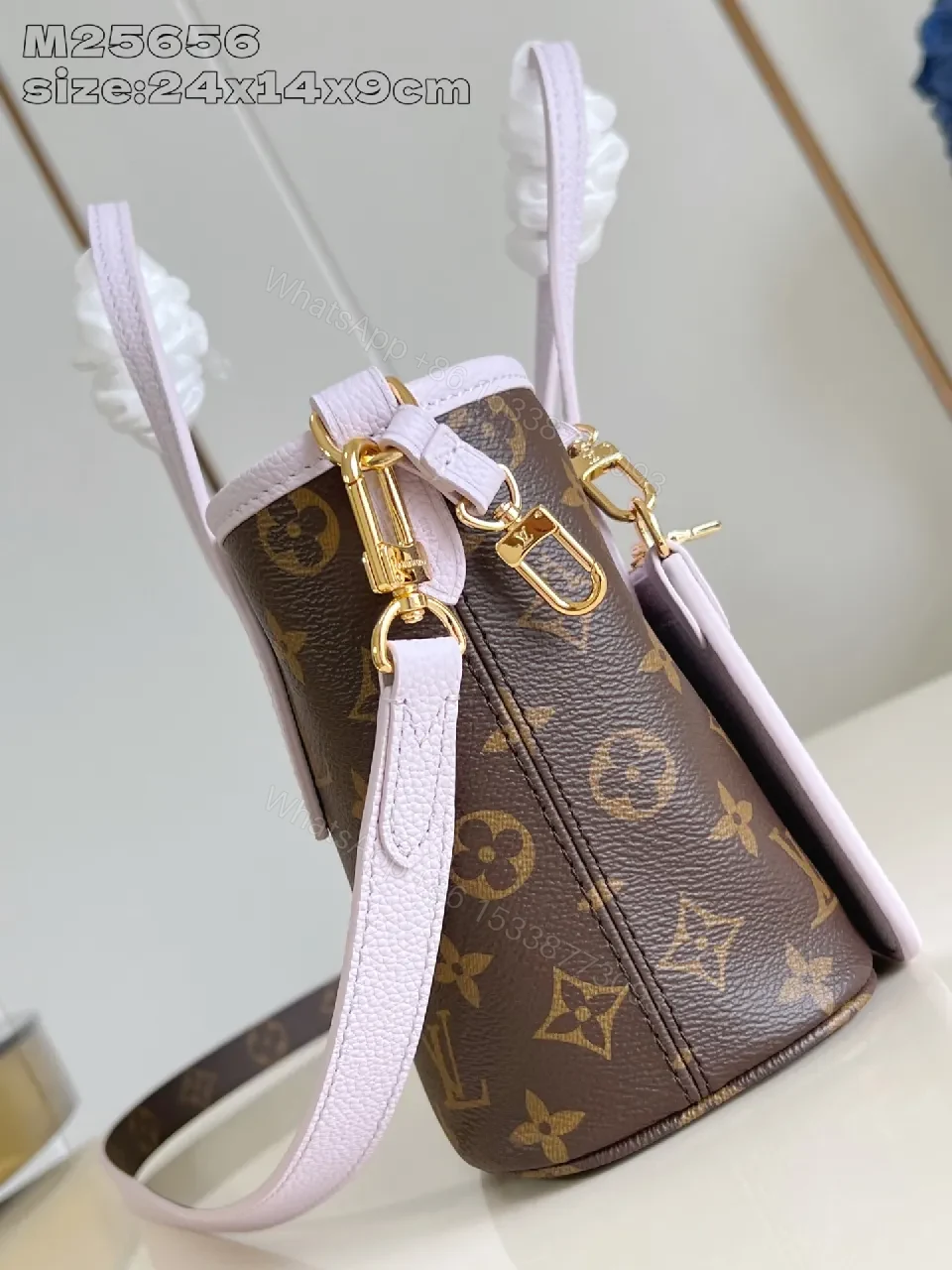 View 2 of Soft-Pink Monogram Mini Bag: Structured Luxe Carryall