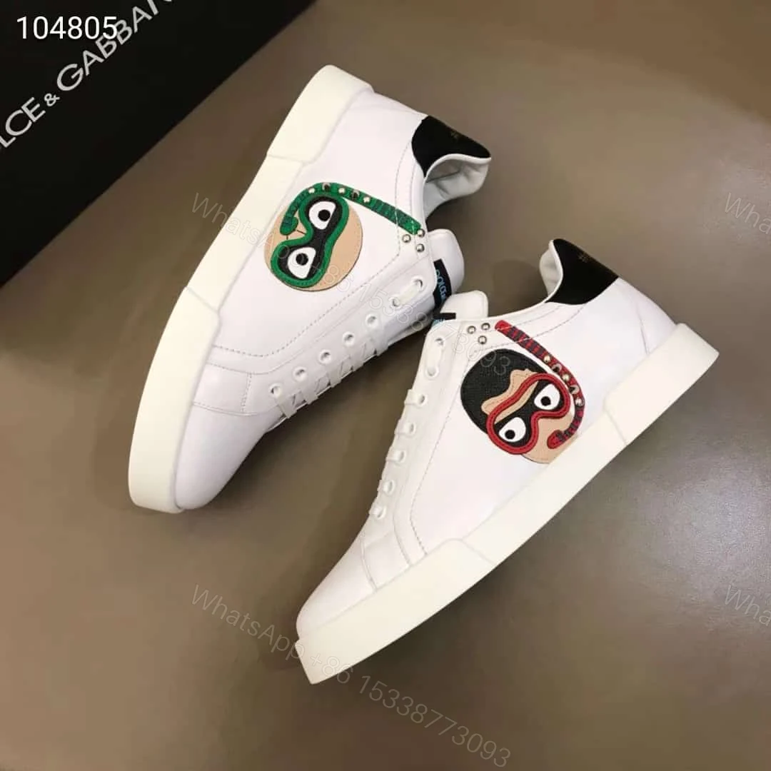 View 7 of DOLCE & GABBANA CALFSKIN PORTOFINO SNEAKERS WITH PATCHES OF THE DESIGNERS – DG2