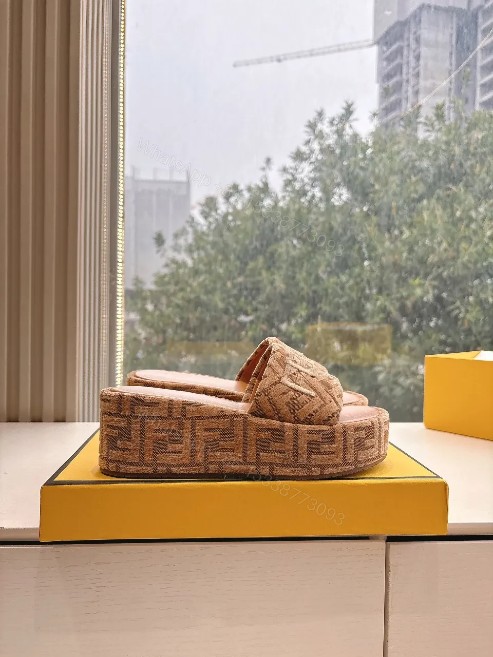 View 2 of Textured Monogram Slide — Cushioned Comfort Footbed