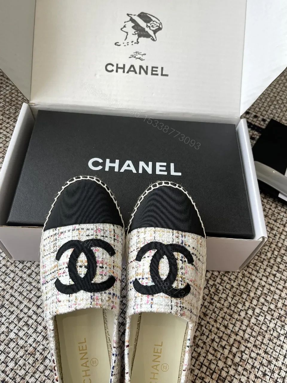 View 2 of Textured Chanel-Inspired Espadrilles: Luxe Slip-On Comfort