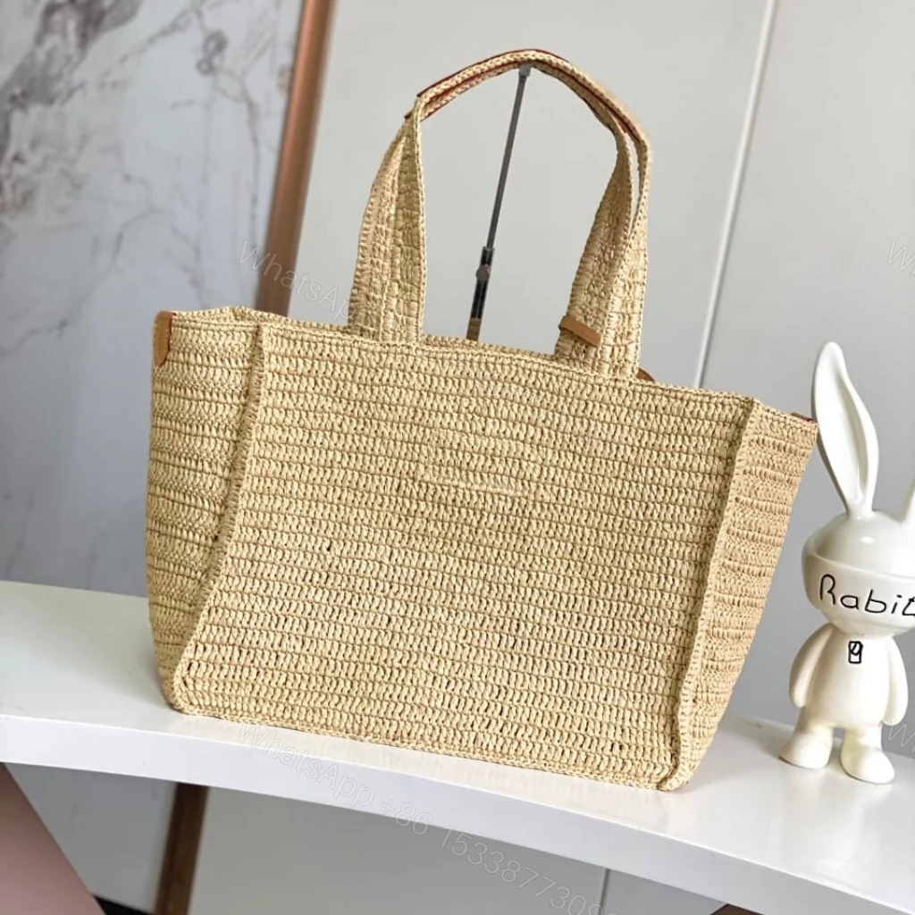 View 4 of Louis Vuitton Summer Shopper Tote MM Raffia Natural Beige 44cm M14458