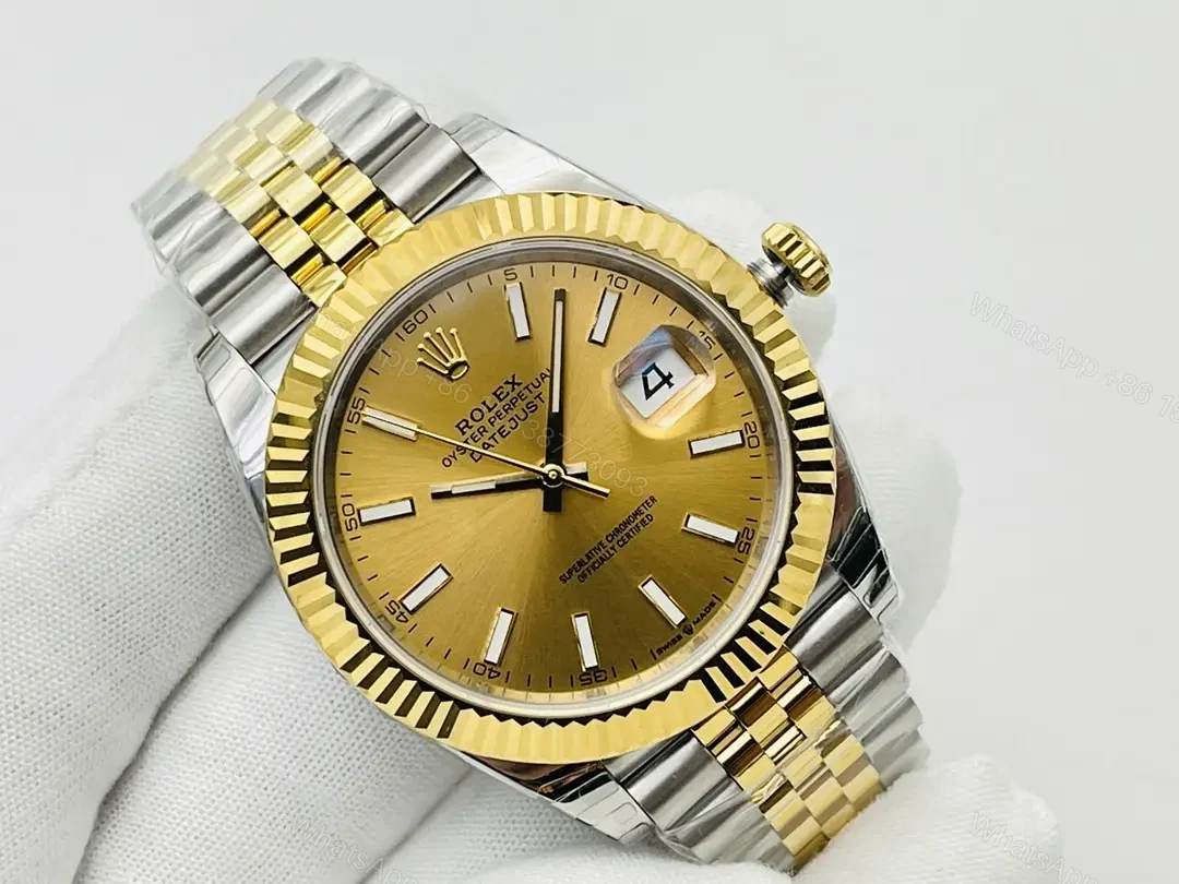 View 2 of Fake Rolex Datejust Yellow Gold Best Jubilee Bracelet 41MM 126333-0010