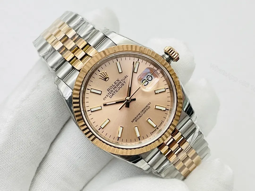 View 2 of Rolex Datejust 36 Rolesor Everose Fluted Jubilee Pink Dial 116231-0062