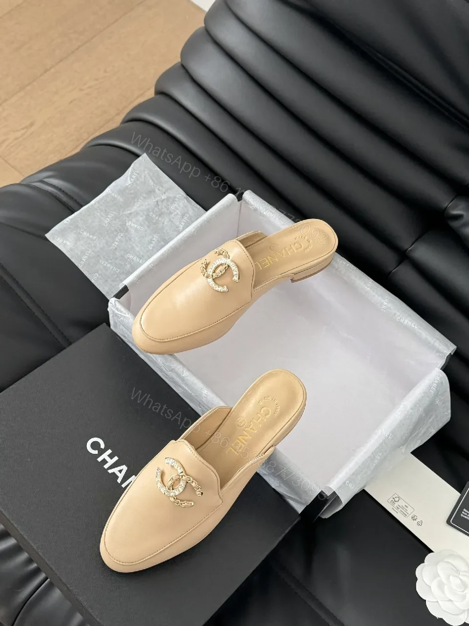 View 6 of Chic Leather Mules: Sculpted Comfort + Signature Hardware