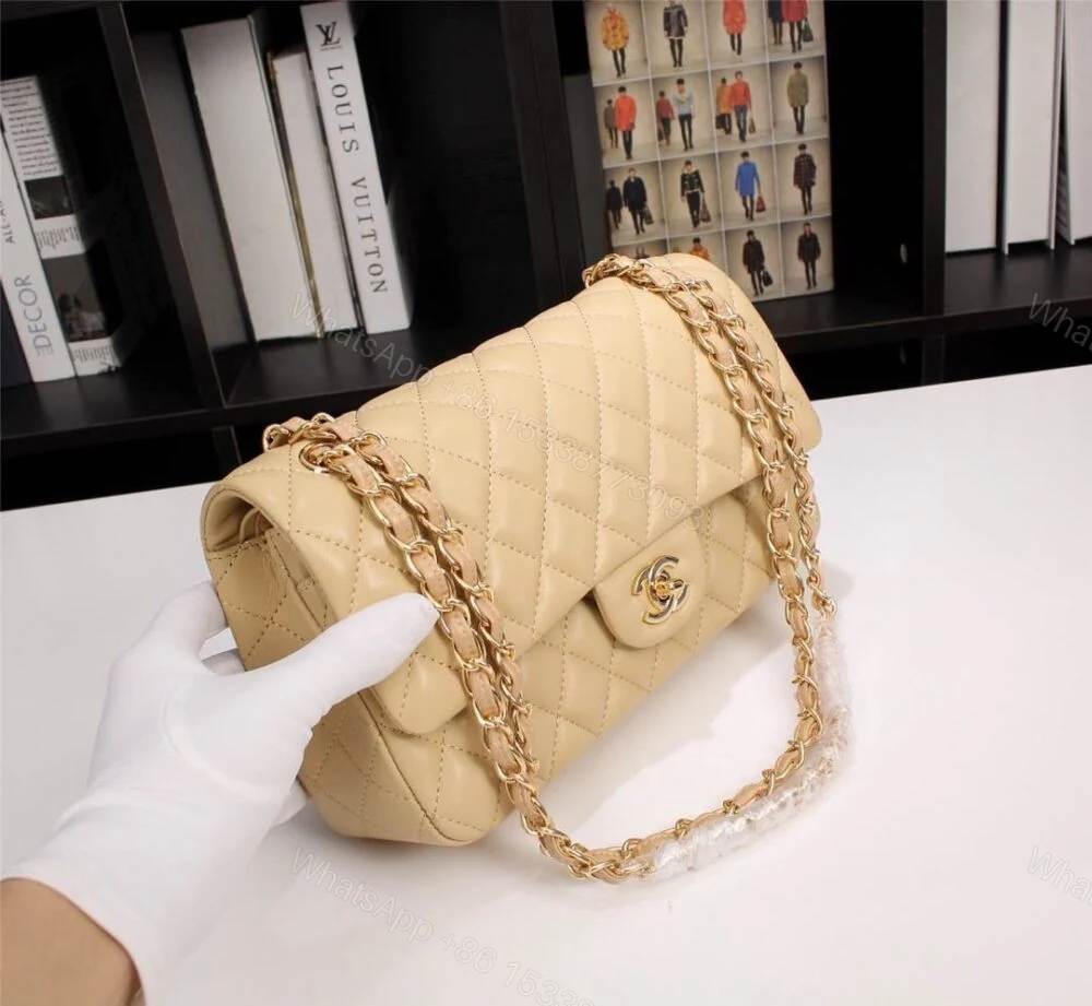 View 3 of Chanel Classic Flap Beige Gold Hardware 25Cm