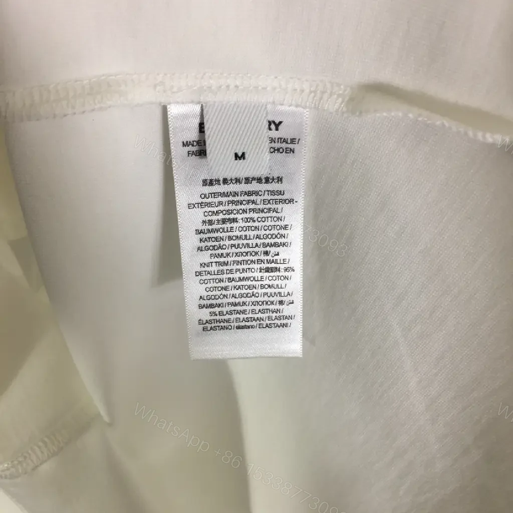 View 7 of White Cotton Tee, Modern Fit, Burberry-Inspired Horse Logo, Graphic Streetwear Tee