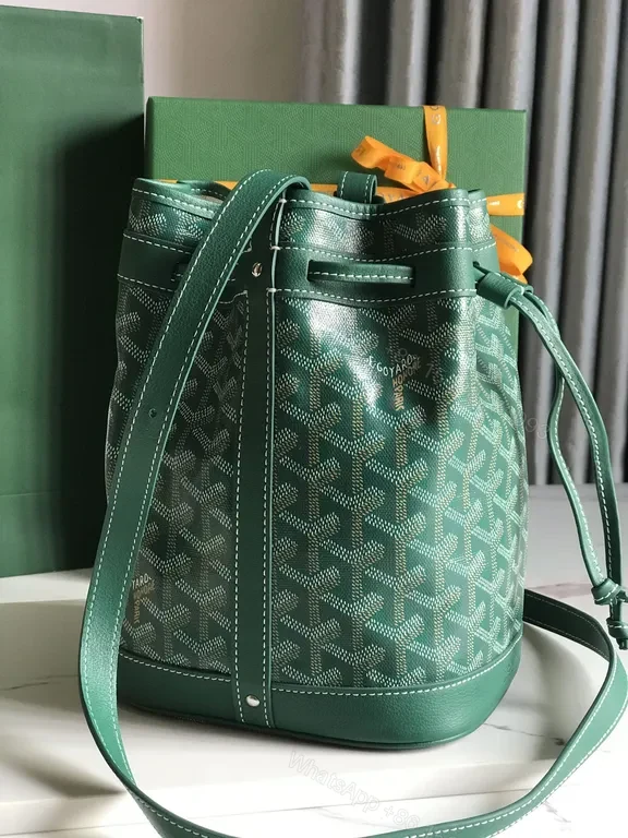 View 8 of Emerald Goyardine Bucket Bag: Luxury Daily Carry