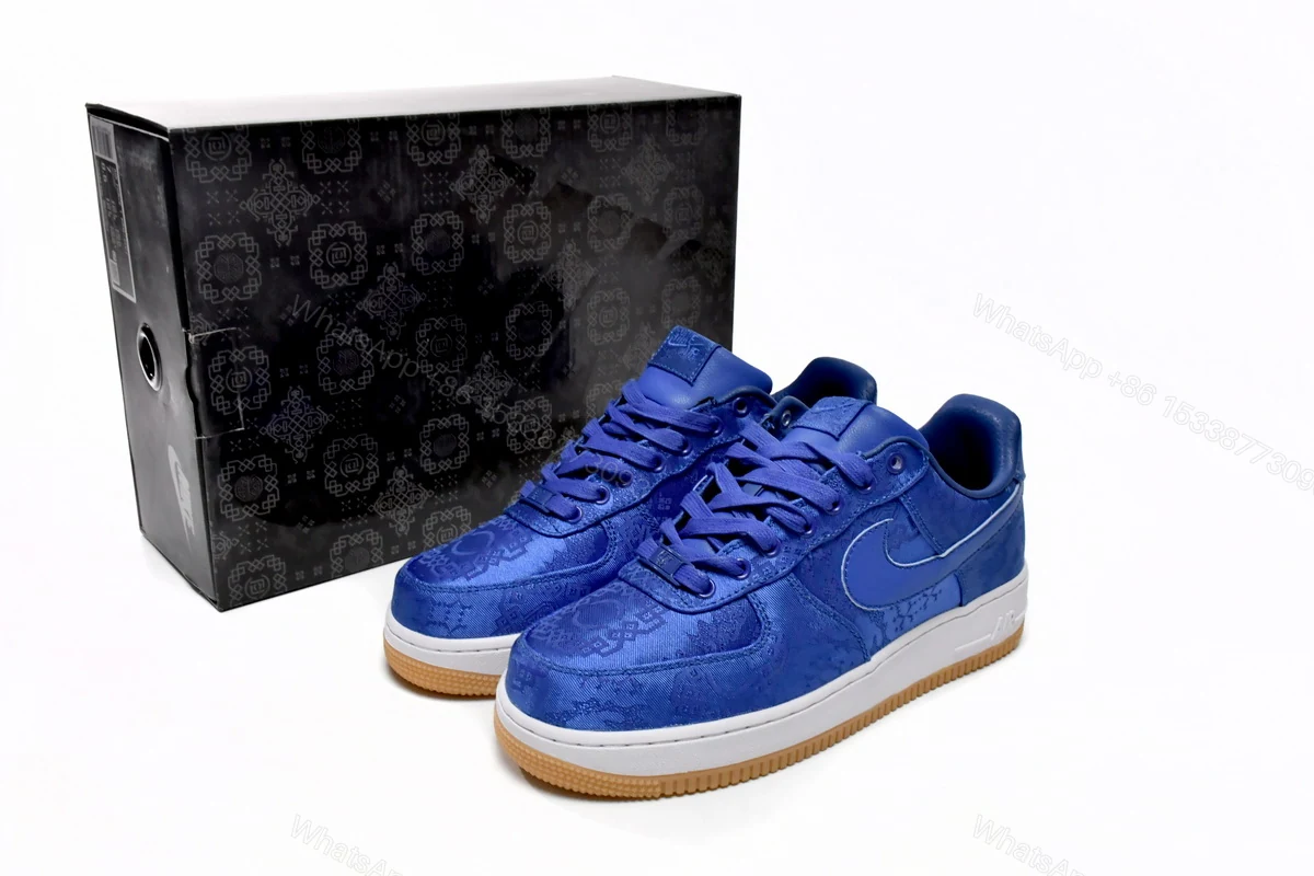 CLOT x Nike Air Force 1 Low Premium Blue Silk CJ5290-400 — view 2