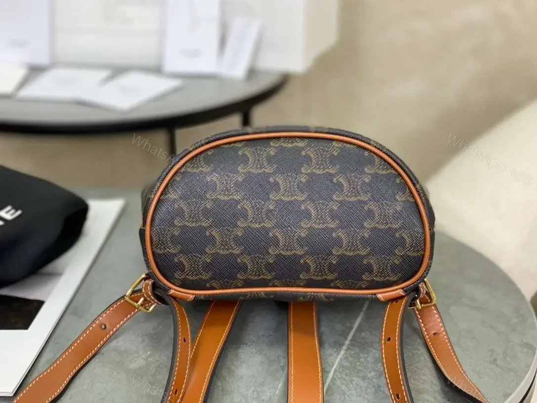 View 6 of Celine Folco Backpack Mixed Pattern Brown 17x20x10cm
