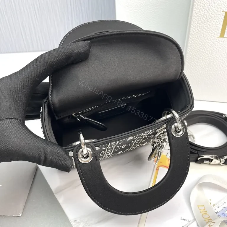 View 9 of Chic Studded Patterned Mini Bag with Dior Charms
