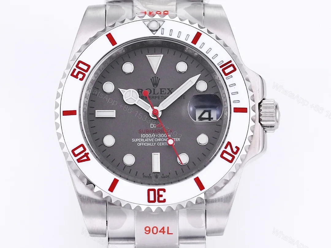 View 2 of Rolex Submariner DIW Carbon Fiber Grey Dial Red Bezel Custom Watch 40mm Ultimate Edition RG-ROLEX-SUB-DIW-CARBON-GRY-RED-40