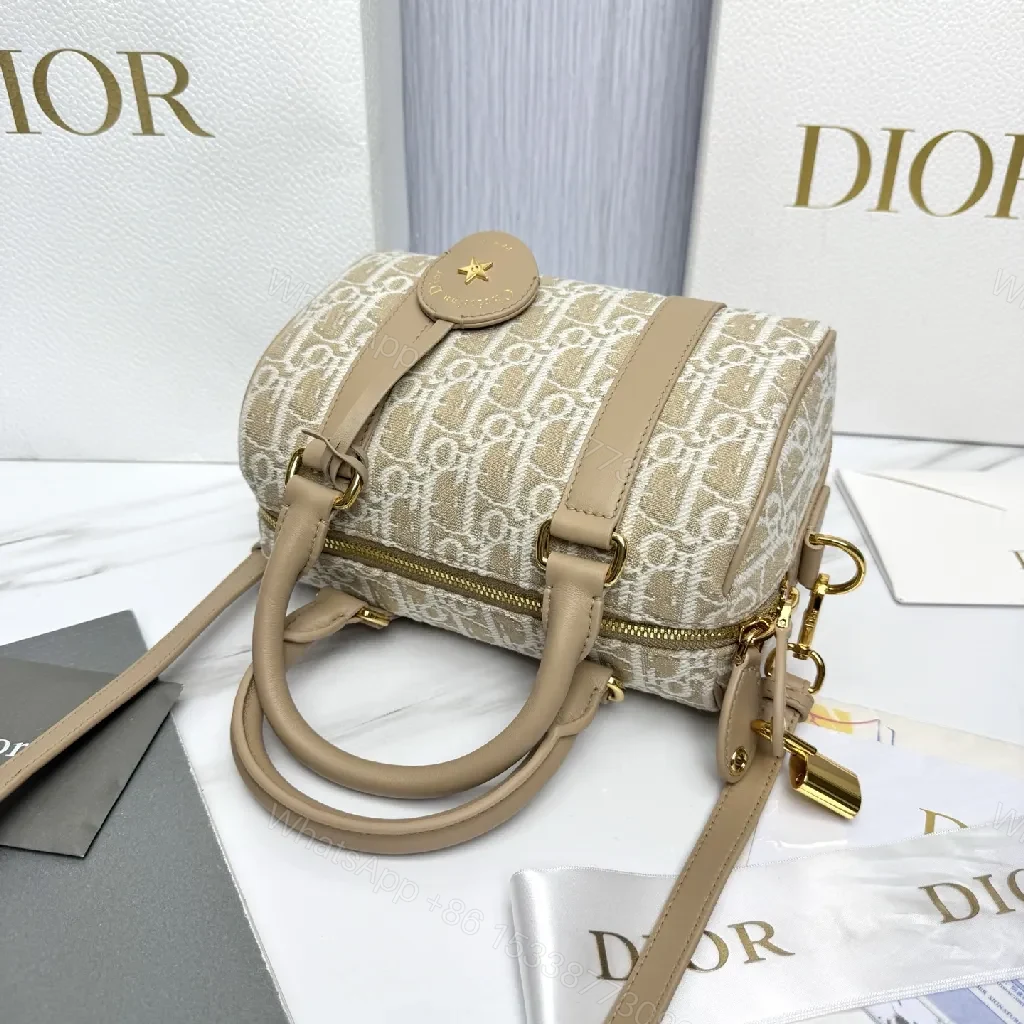 View 2 of Patterned Satchel: Monogram Texture, Leather-Trim, Elegant Mini Bag