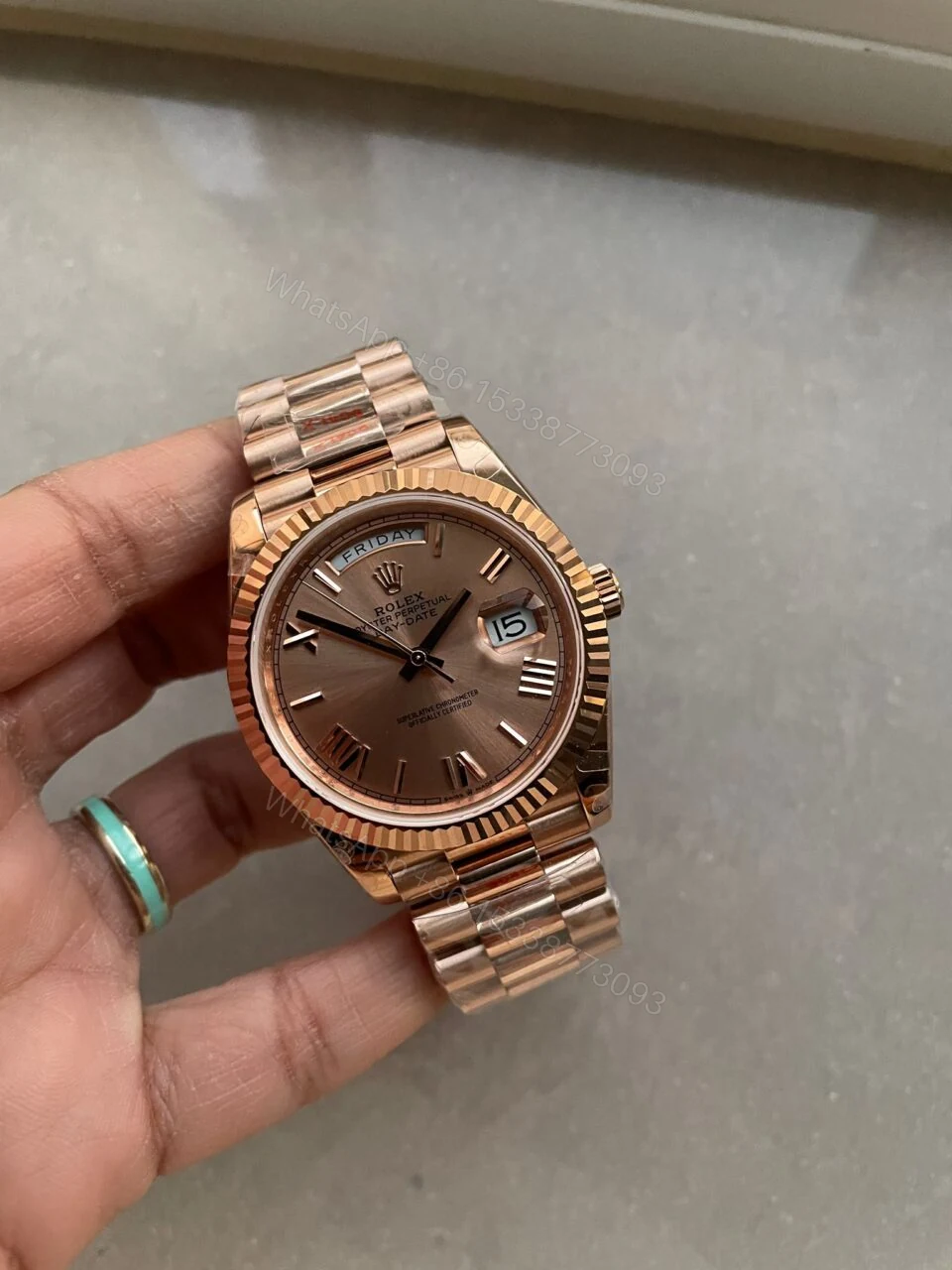 GMF Factory 1:1 Rolex Day-Date 40mm 228235 904L RG Fluted Bezel Rose Gold Dial — view 1