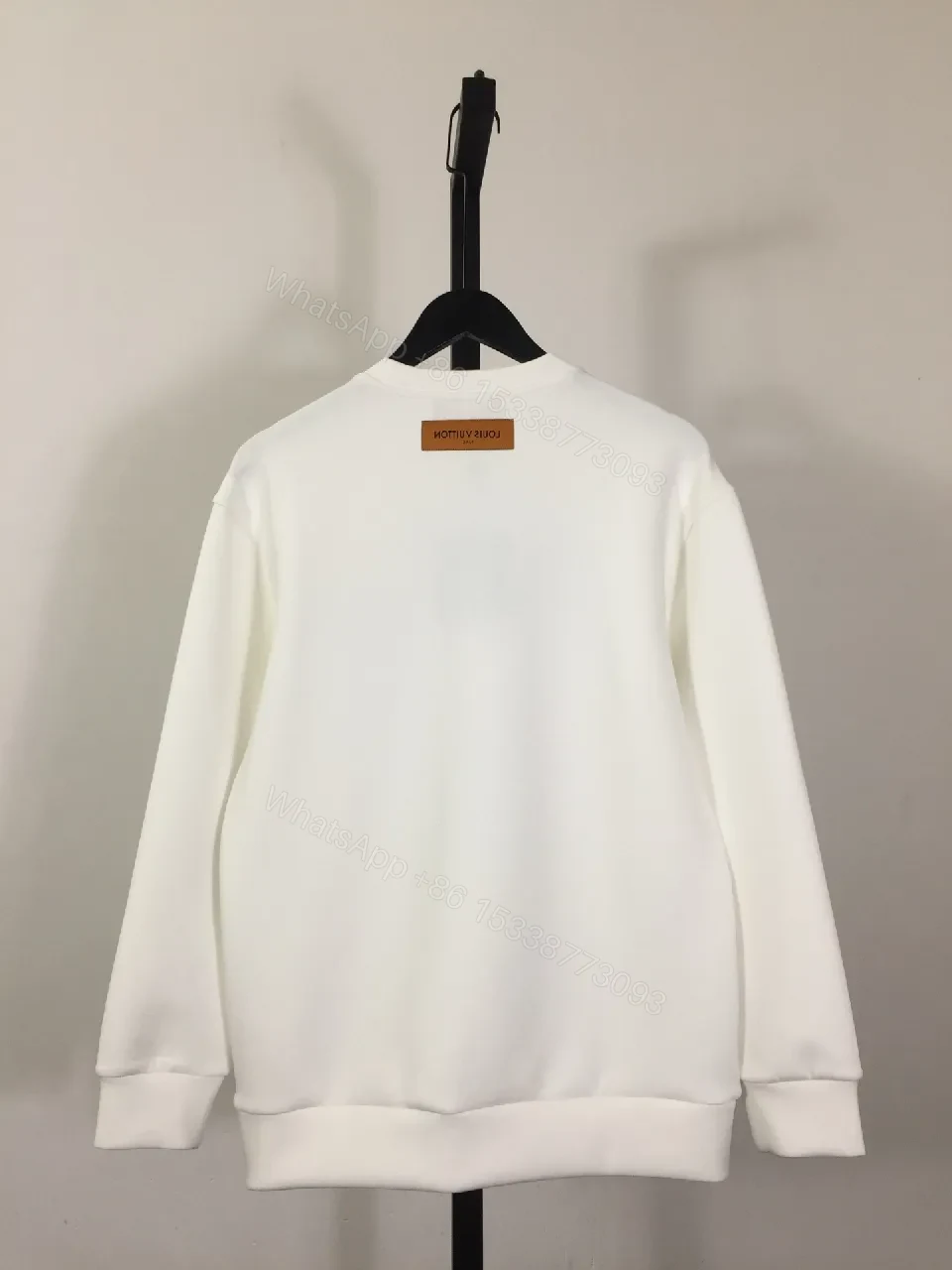 View 5 of White Luxe Sweatshirt with Subtle Blue LV Motifs